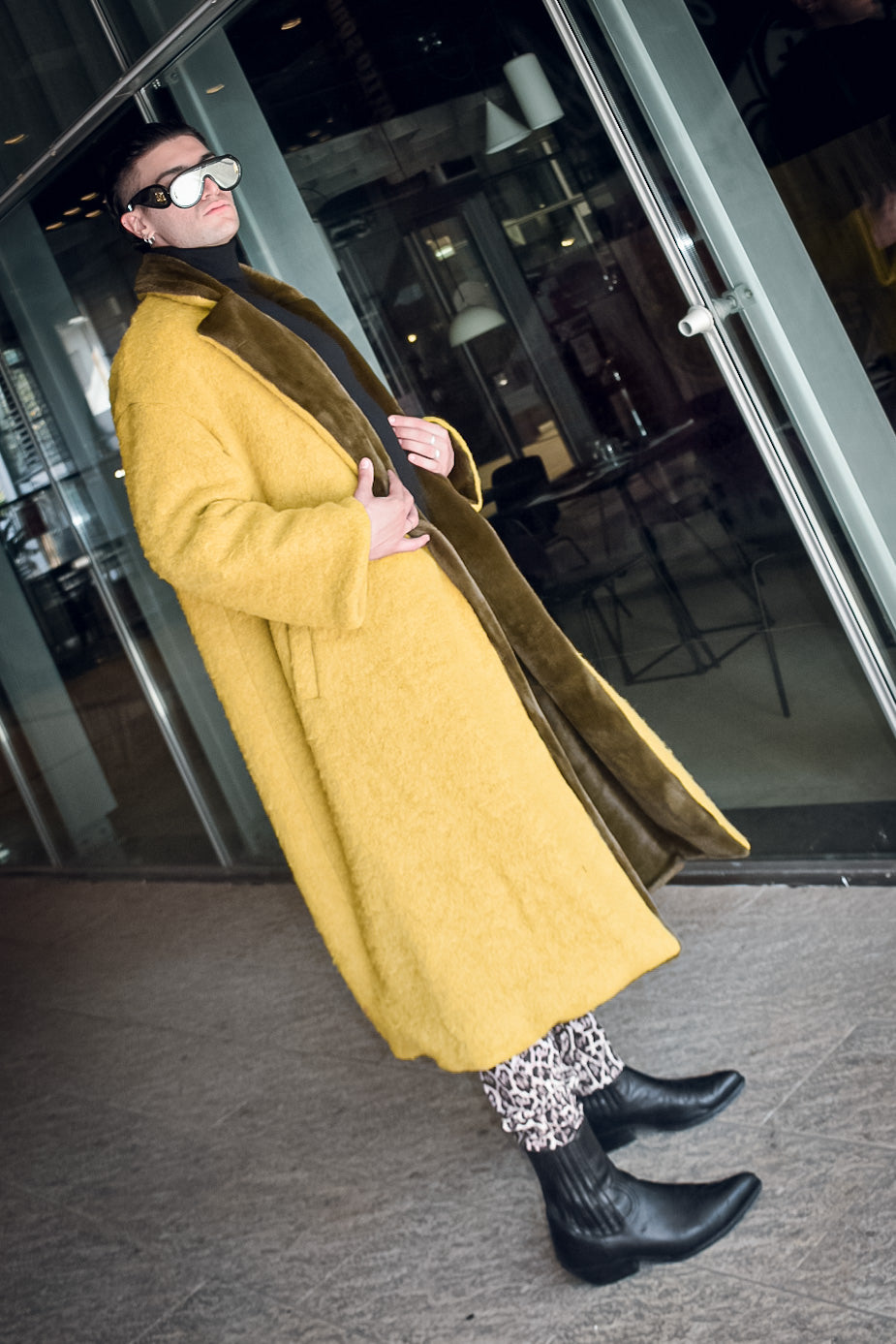 Cappotto City Fur Dirty Yellow