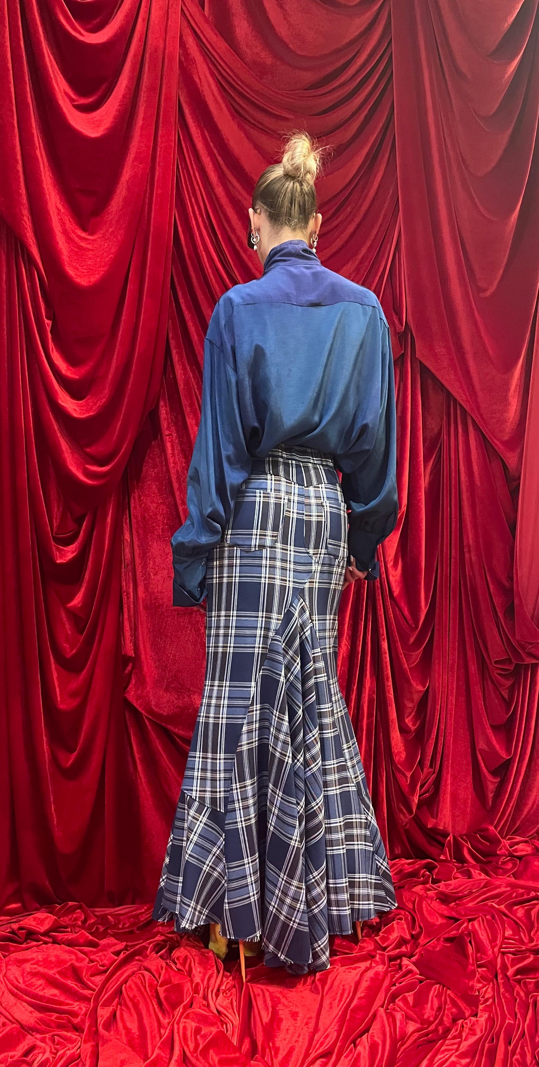 Gonna madonna blu tartan