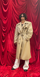 Cappotto in pelle vegana beige