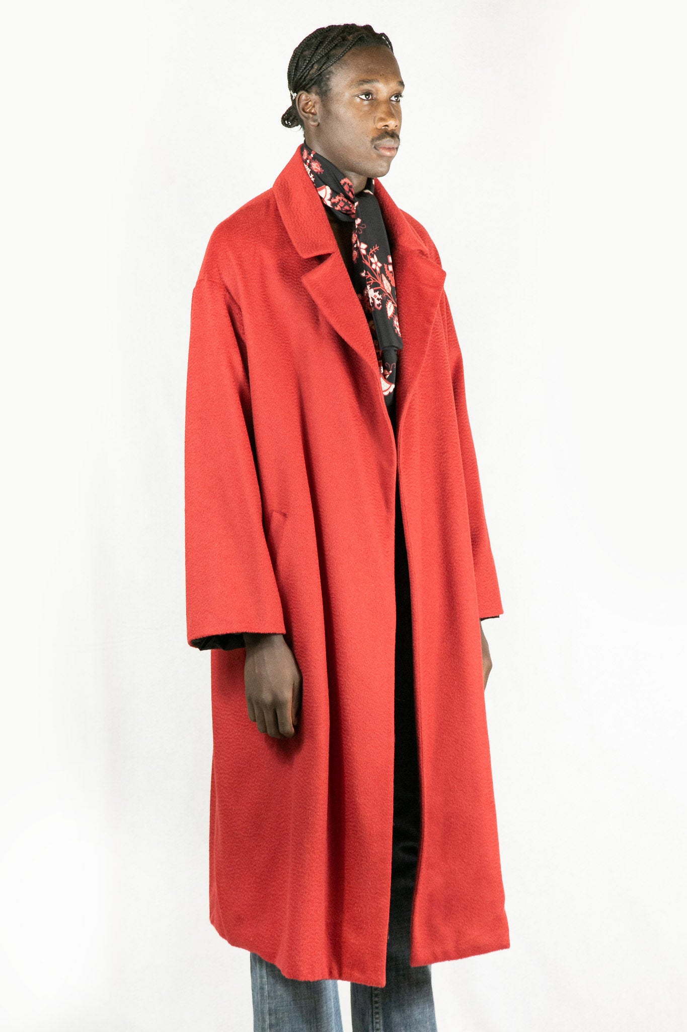 Cappotto full length red cashmere