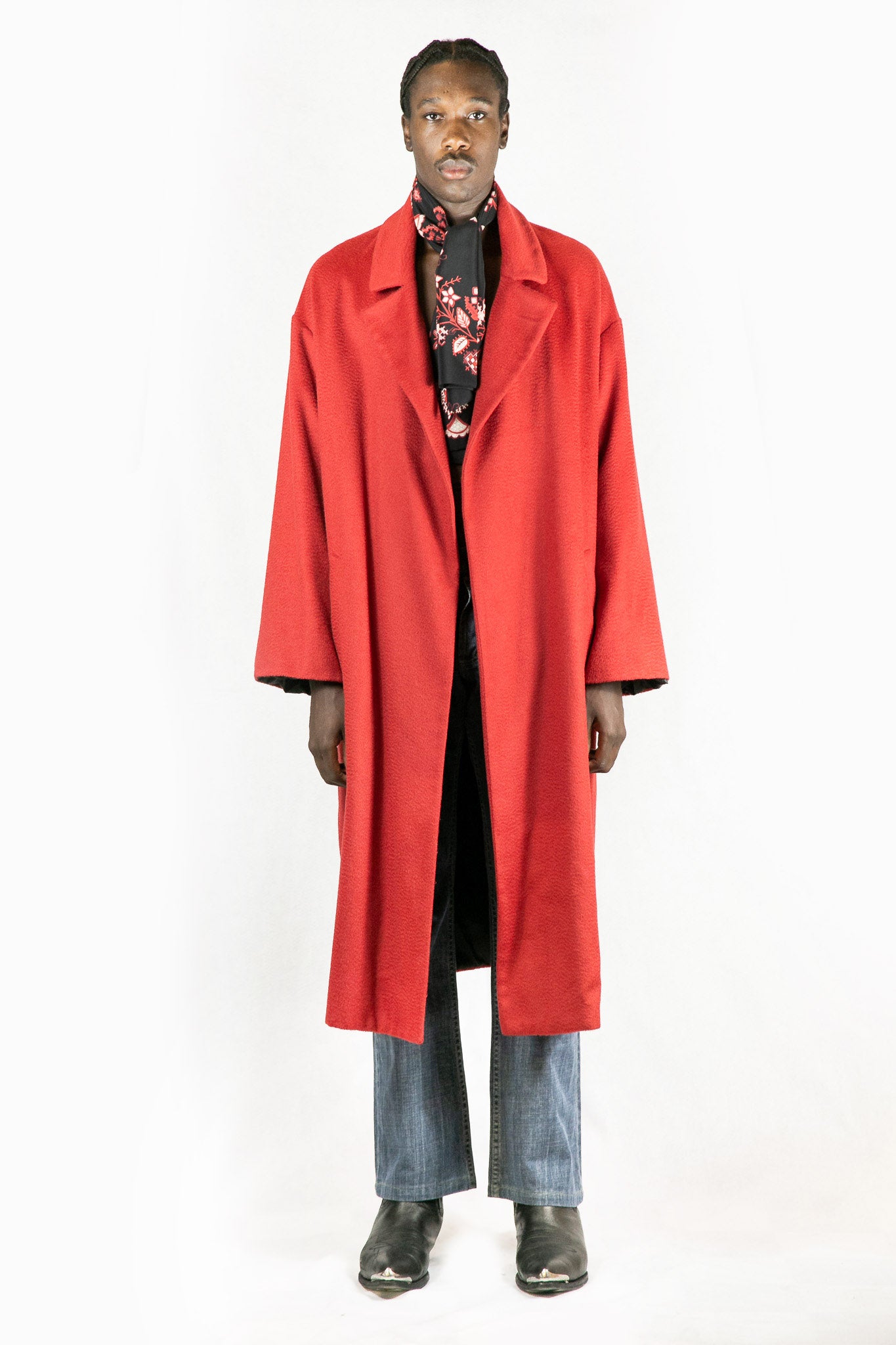 Cappotto full length red cashmere